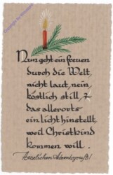 Kerze mit  Vers