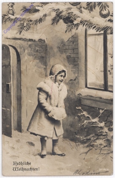 ak190458 Mädchen vor dem Fenster