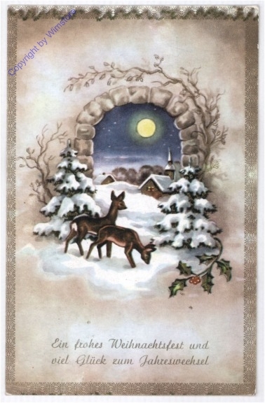 Rehe im verschneiten Wald