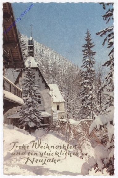 Verschneites Dorf