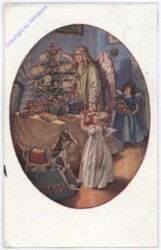 Engel schmücken den Gabentisch