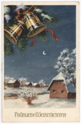 Glocken mit verschneitem Dorf