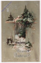 ak190530 Verschneites Gartentor
