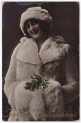 ak190533 Dame mit Mistelzweig