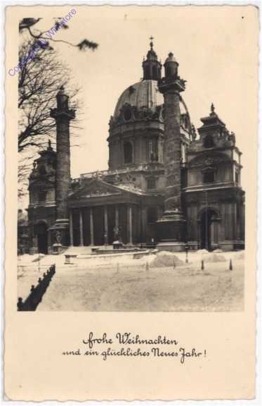 Wien, Karlskirche Frohe Weihnachten