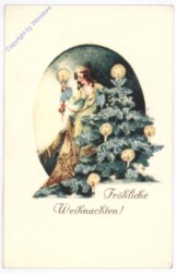 Dame mit Christbaum