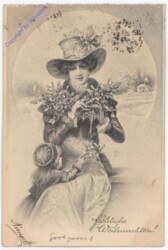 Dame mit Stechpalmenzweig