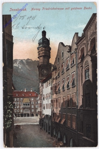 Innsbruck, Herzog Friedrich Strasse mit Goldenem Dachl