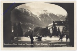 Innsbruck, Blick auf Rennweg, Stadt Theater u. Hungerburgbahn