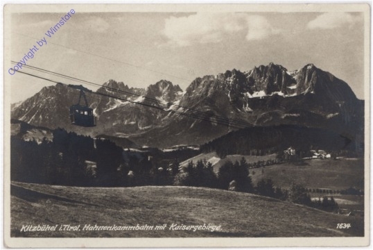 Kitzbühel, Hahnenkammbahn mit Kaisergebirge