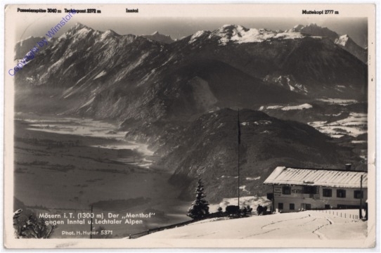 Mösern, Der Menthof gegen Inntal und Lechtaler Alpen
