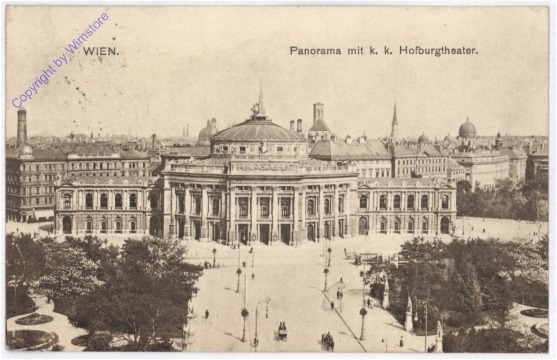 ak191585 Wien 1, Panorama mit k.k. Hofburgtheater