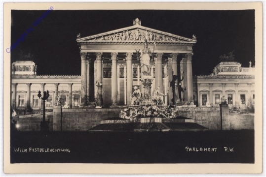 Wien 1, Parlament, Festbeleuchtung