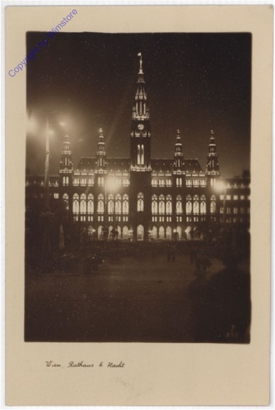 Wien 1, Rathaus bei Nacht