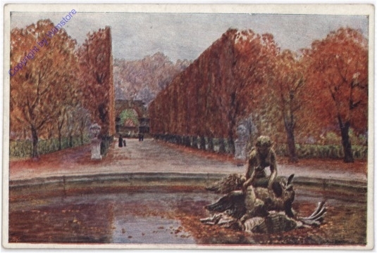 Wien 13, Schönbrunn, Brunnengruppe mit Allee