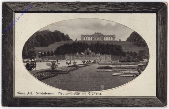 ak192141 Wien 13, Schönbrunn, Neptun-Grotte mit Gloriette