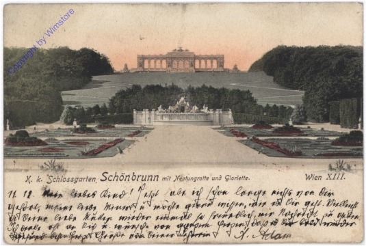 Wien 13, Schönbrunn, Neptungrotte und Gloriette