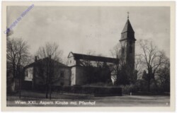 ak192318 Wien 21, Aspern Kirche mit Pfarrhof