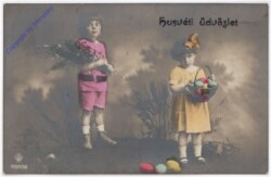 ak192741 Kinder mit Eierkorb und Palmbuschen