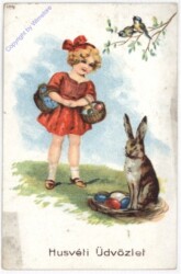 ak192759 Mädchen mit dem Osterhasen