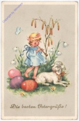 ak192768 Mädchen mit einem Lamm
