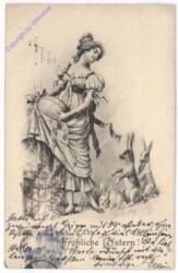 Hasen mit einer Dame