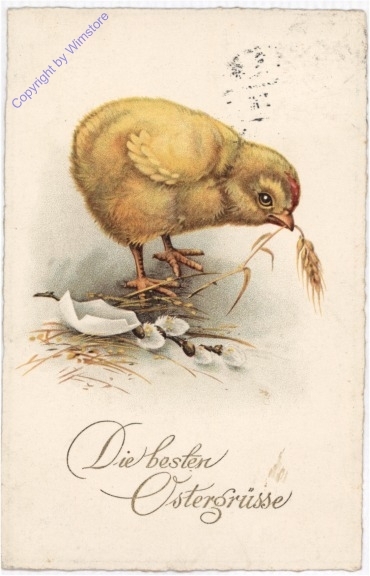 Küken mit Halmen