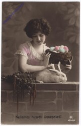 ak192818 Kinder mit Hase und Eiernest