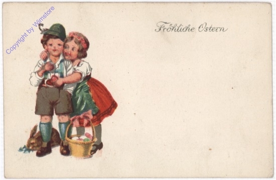 Kinder mit Osterkorb