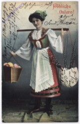Mädchen trägt Eier