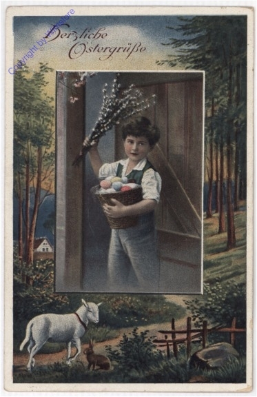 Bub mit Korb Eier, Lamm und Hase - Numismatik &amp; Schmuck Walkner