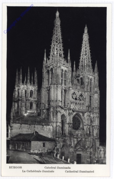ak193014 Burgos, Catedral iluminada