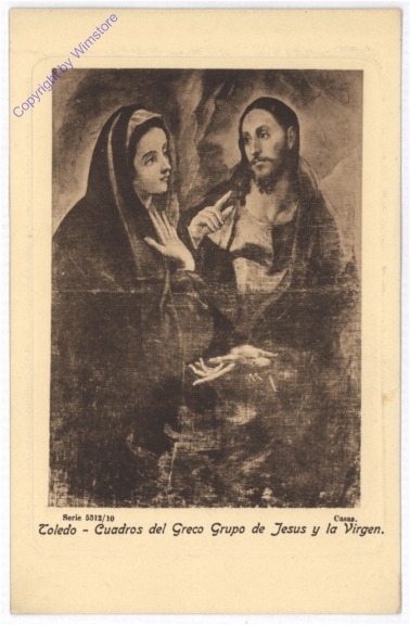 Toledo, Cuadros del Greco Grupe de Jesus y la Virgen