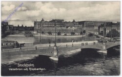 ak193142 Stockholm, Vasabron och Riksbanken