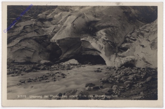 ak193180 Ursprung der Rhone, Das untere Ende des Rhonegletschers