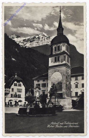 ak193391 Altdorf, mit Telldenkmal, Hoher Faulen und Belmeten