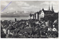 ak193450 Neuchatel, Vue generale et les Alpes