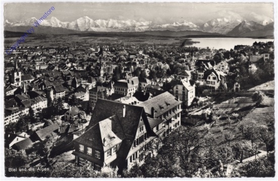 ak193454 Biel, und die Alpen
