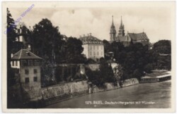 ak193507 Basel, Deutschrittergarten mit Münster