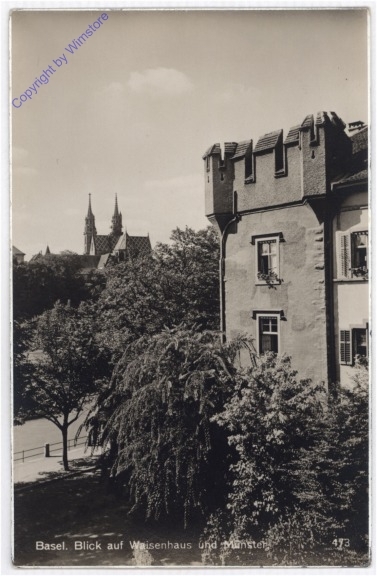 Basel, Blick auf Waisenhaus und Münster
