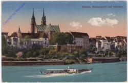 Basel, Rheinansicht mit Münster