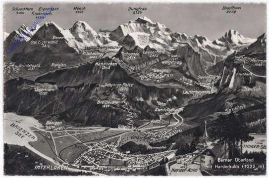 ak193530 Bern, Berner Oberland mit Harderkulm