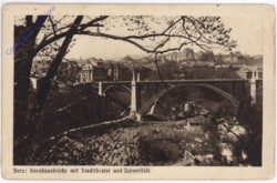 Bern, Kornhausbrücke mit Stadttheater und Universität