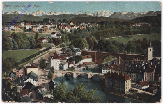 ak193539 Bern, Blick auf die Alpen