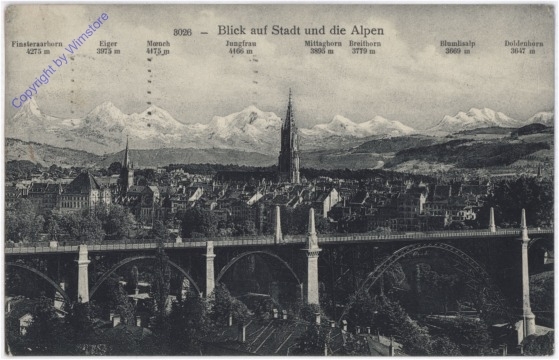 ak193545 Bern, Blick auf Stadt und die Alpen