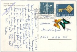 ak193557a Davos, gegen Rhätikonkette und Pischahorn