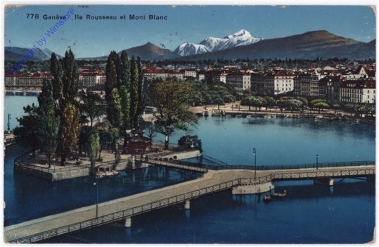 Genf, Ile Rousseau et Mont Blanc