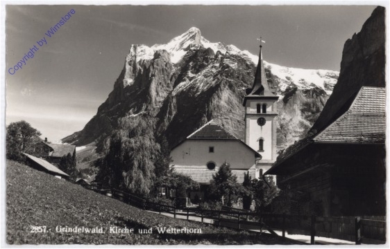 Grindelwald, Kirche und Wetterhorn