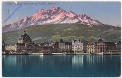 ak193606 Luzern, Bahnhof und Pilatus