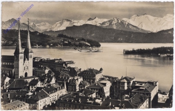 ak193612 Luzern, mit den Alpen